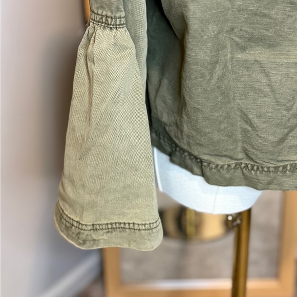 Anthropologie Women's Sage Green Utility Jacket Size Medium Button Closure - Picture 4 of 5